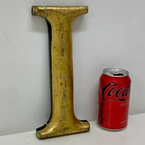 Late 19th Century Antique Gold Painted Letter I Wall Mounting Detroit Bank Sign